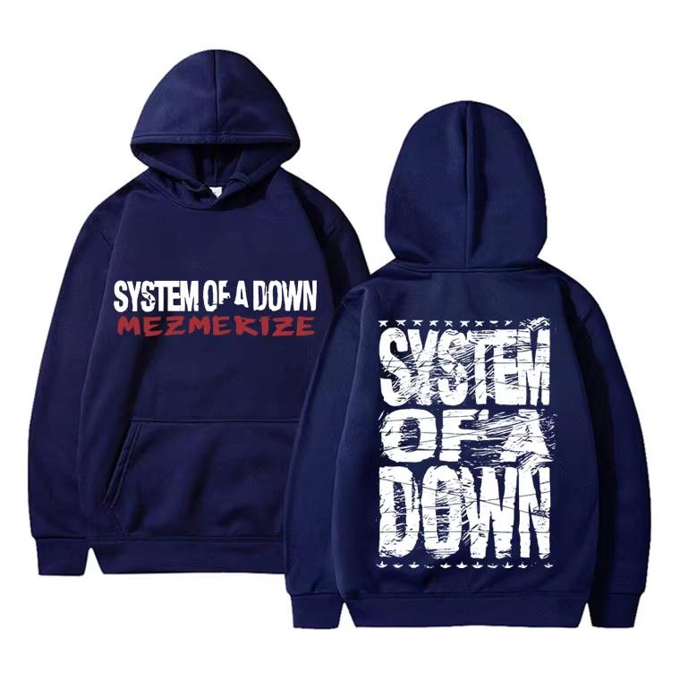 Hot Sale 90s Vintage Rock Band System of A Down Mezmerize Print Hoodie Men Women Fashion Pullover Long Sleeves Casual Loose Vintage Printed Sweatshirt