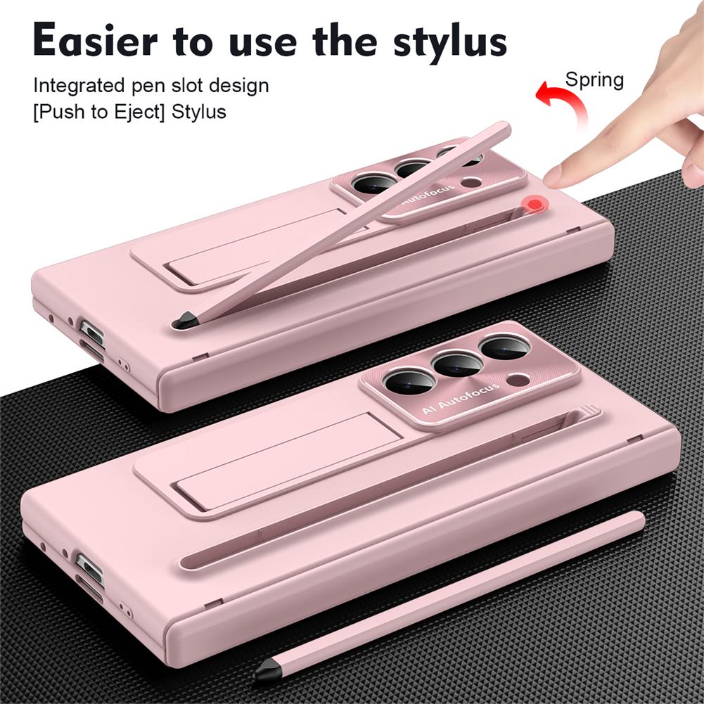 Fashion Bracket Phone Case For Samsung Galaxy Z Fold 7 5G Fold6 Front Protection Film PC Hard Shell Hinge With S Pen Back Cover