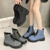 Thick-soled short boots British style thin large size women's boots Foreign trade heightening Martin boots 2025 autumn and winter new casual thick hee