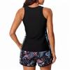Women's Sports Swimsuit Two-piece Set, Vest , Shorts, Printed