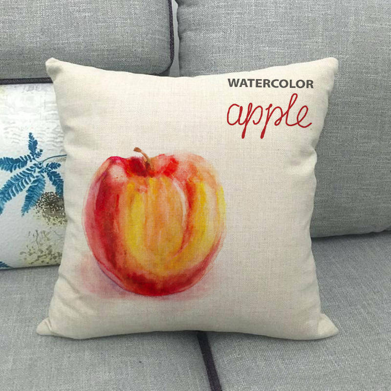 Simple And Colorful Painted Fruits Digital Printing Short Plush Pillow Covers For Car Sofa Office Cushion Cover Home Goods