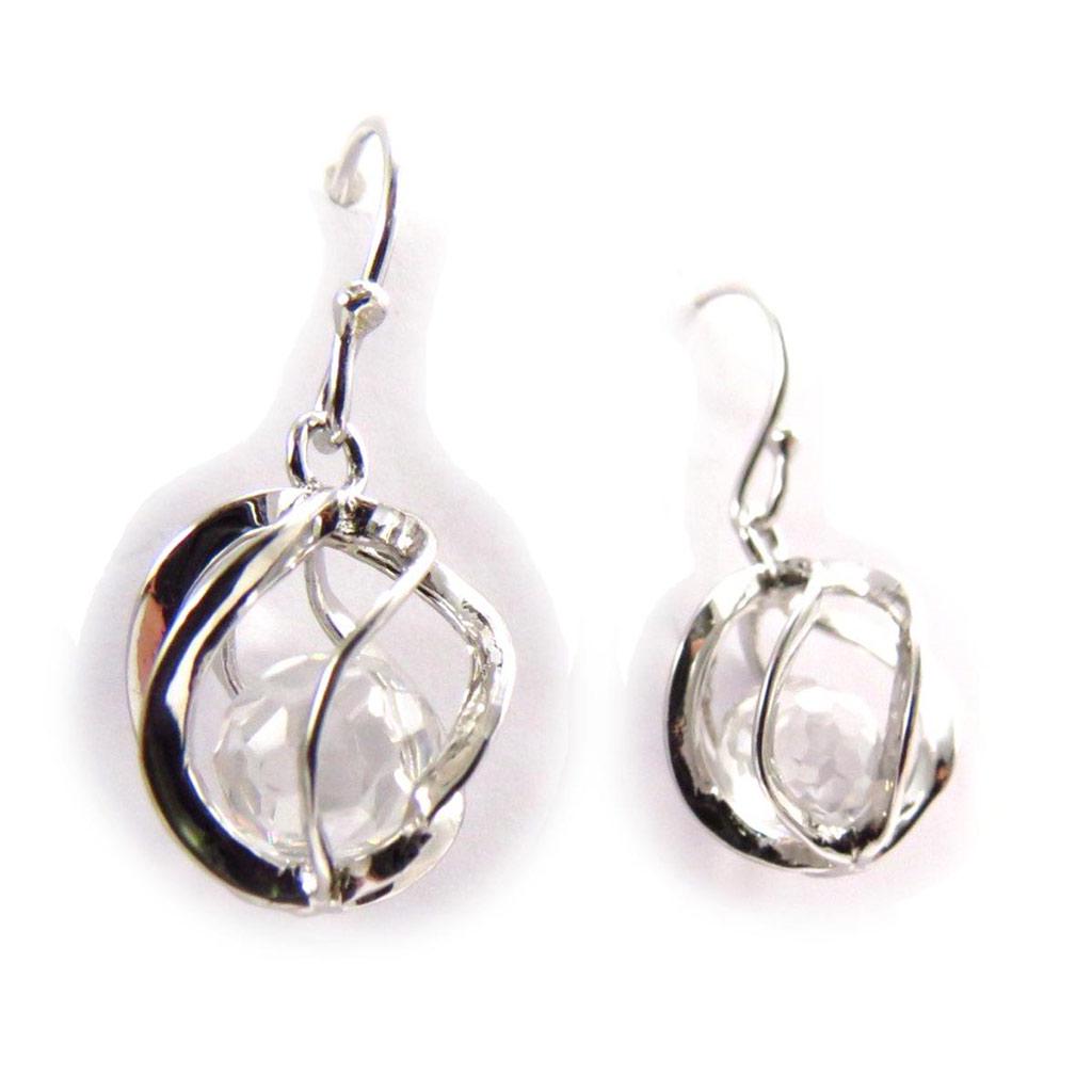 Les Trésors De Lily [F6175] - White 'Alchemy' Silver Earrings