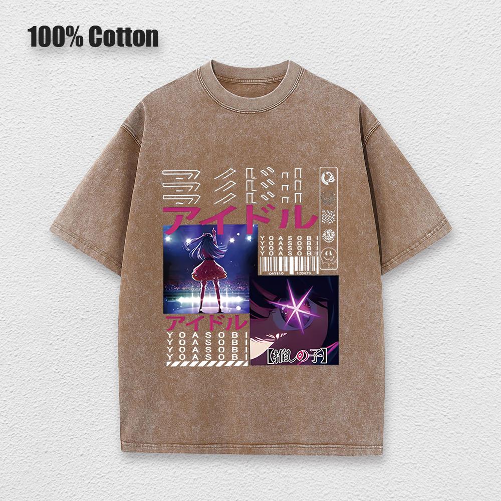 Acid Tshirt Kawaii Oshi No Ko Anime Ai Hoshino Cosplay Tshirt Hot Cartoon Fans Otaku TShirt Casual Solid Cotton Unisex Tee