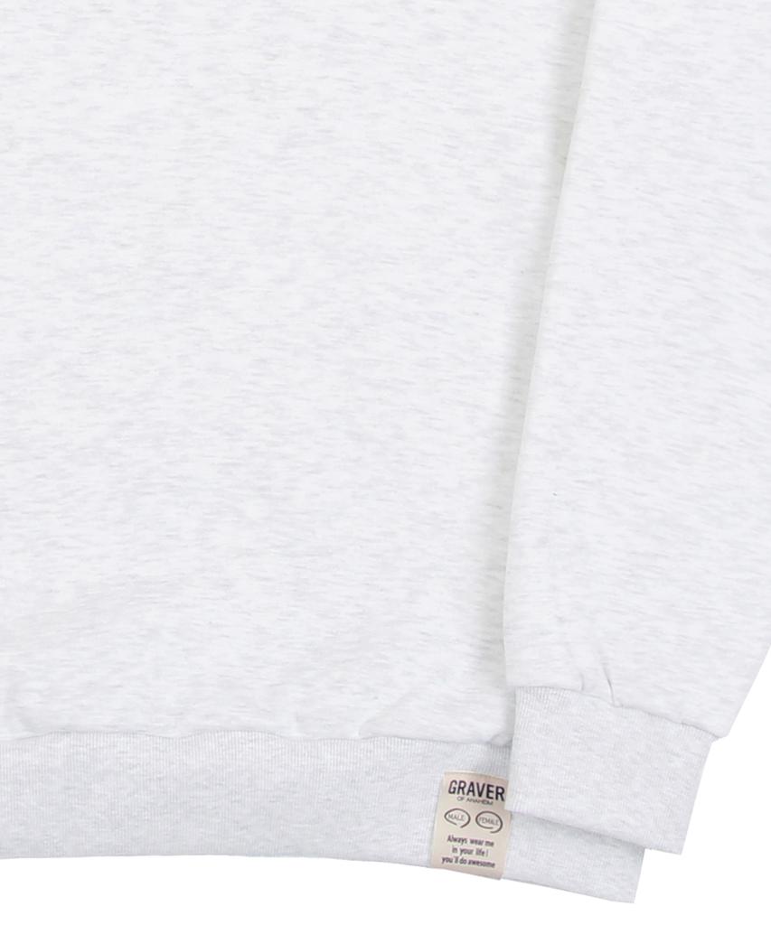 GRAVER [Unisex] Yellow Boots Puppy Embroidered Sweatshirt_Melange White