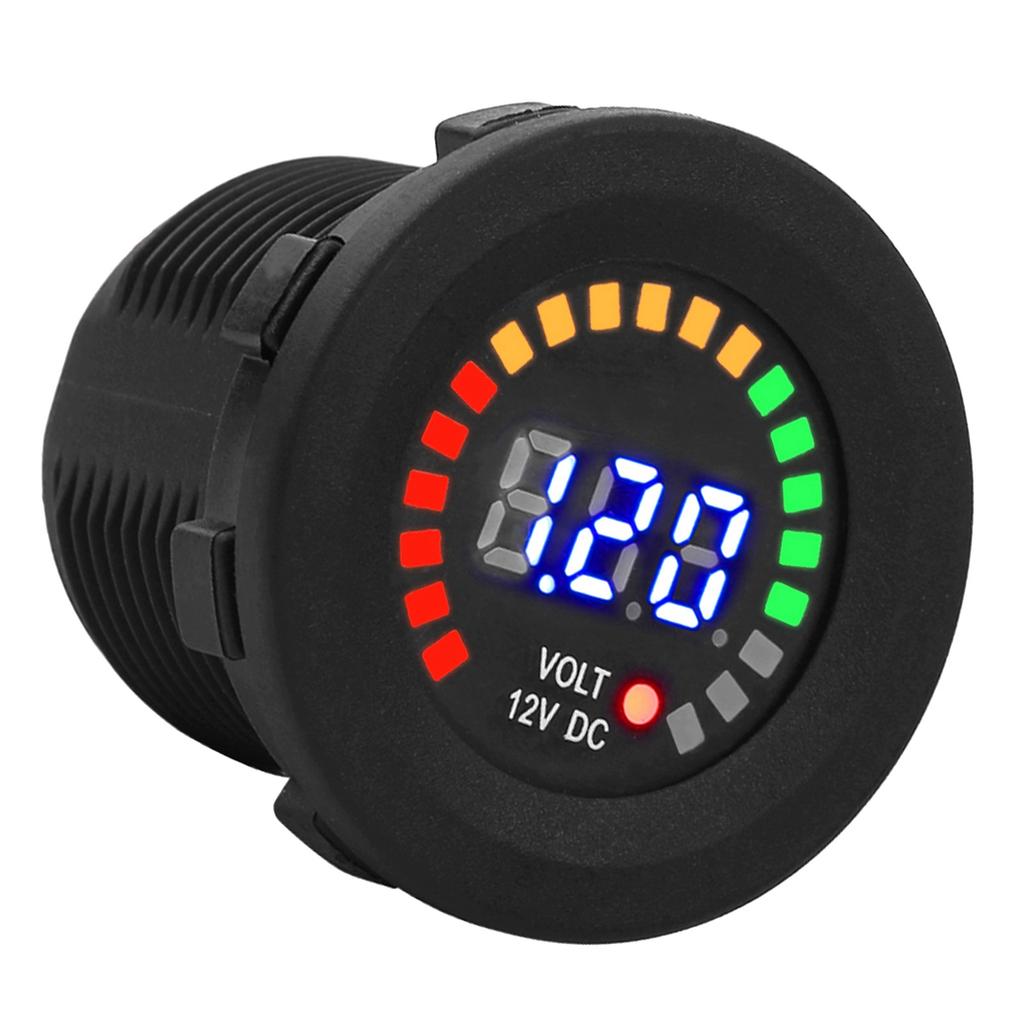 12 V Motorcycle Car LED Digital Display Voltmeter Waterproof Voltage Volt Meter Gauge Black New