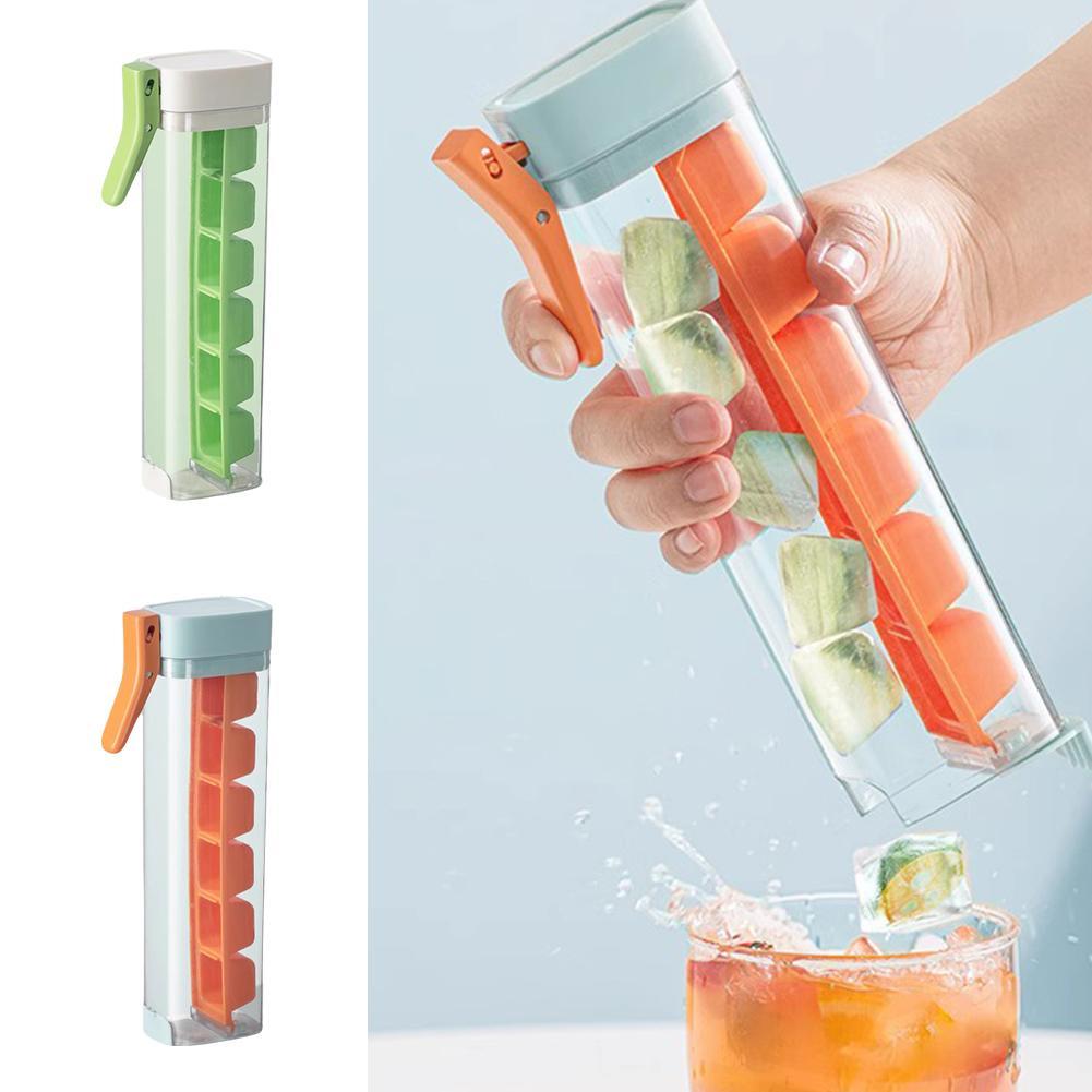 Ice Cube Mold One Hand Press Type Ice Storage Box Ice Cube Tray DIY Ice Cube Maker Mold Household Ice Making Box Barware Tool