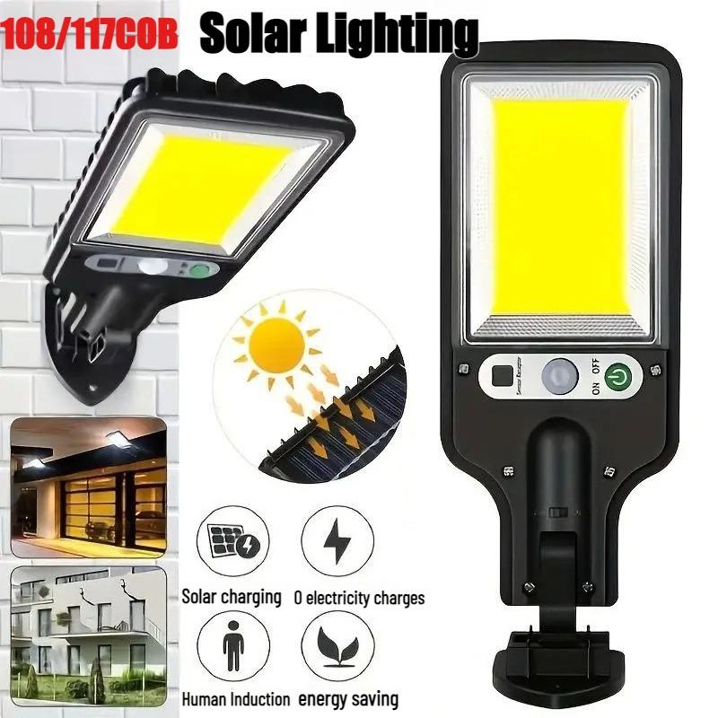 Solar Outdoor Lighting Safety Light Solar Induction Searchlight with 3 Lighting Modes Suitable for Parking Lots and Courtyards