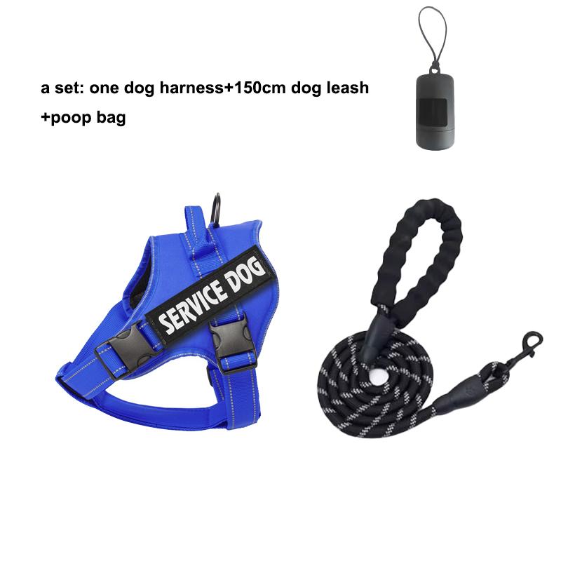 Premiumowa Uprząż dla Psa Służbowego Odblaskowa, Oddychająca i Regulowana - Idealna Dla Zwierząt Wspierających Emocjonalnie Wszystkich Rozmiarów Zawiera 4Rem