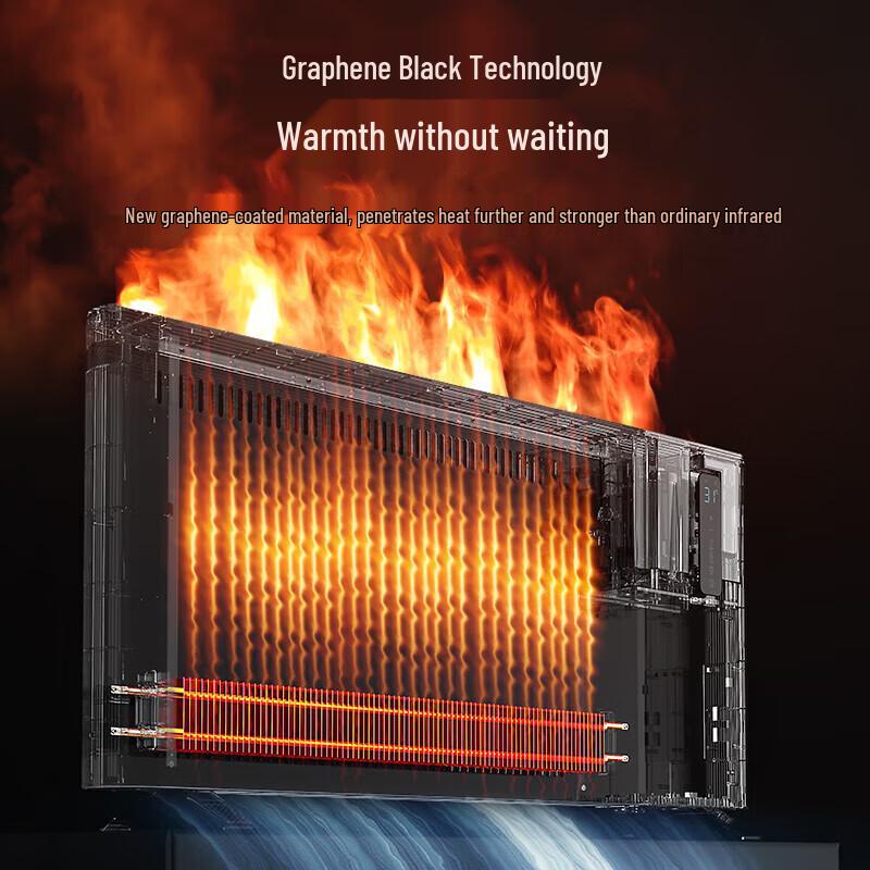 Haier Graphene Electric Heater with Humidifier & Flame Effect CN plug (adapter included)