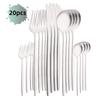 20Pcs Luxury Matte Flatware Set Kitchen Stainless Steel Tableware Set Hotel Dinnerware Set Rainbow Cutlery Set Gift