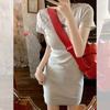 Small Spice Girl Short Sleeve T-Shirt Dress Children's Summer 2 New Waist Slim Skinny Hip Wrap Skirt