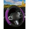 1pc Fashionable Durable Shiny Soft Leather Car Steering Wheel Cover - Anti-Slip, Heat-Resistant and Cold-Resistant Protector