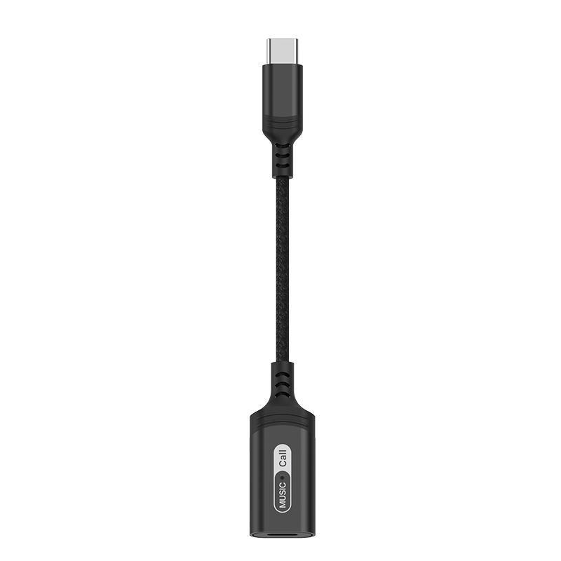 

MH-306 USB C to 8 Pin Audio Adapter for iPad Pro Air 2022/MacBook Air Type C to iOS Headphone Call Converter Cable Black