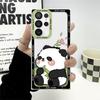 Cute Panda Pink Clear Soft Case for Samsung Galaxy S24 Ultra S20 FE S21 S22 S23 Ultra S10 Plus Note 20 Ultra 10 Plus S23 FE