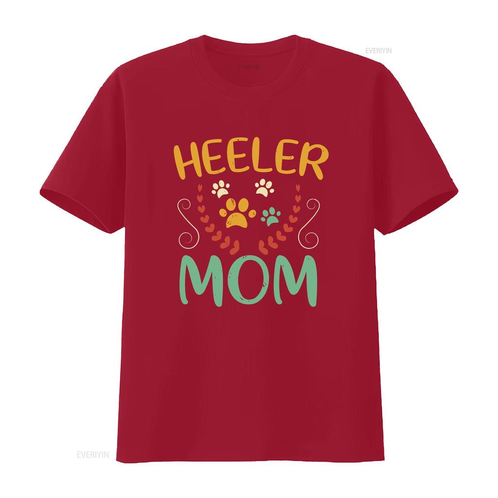 Retro Stil Heeler Mamma T-shirt Australisk Boskapshund Mamma Söt Vintage Tassar vintage Tvättad Lätt man streetwear
