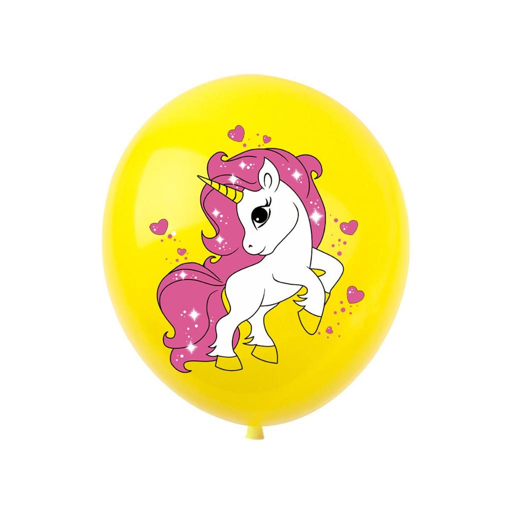 Unicorn-themed Girl Birthday Party Supplies Banner Latex Balloon Cake Topper Decoration Set