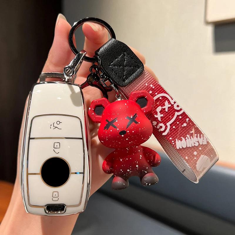 Fashion Car Remote Key Case Full Cover Holder For Mercedes Benz A C E S G Class GLC CLE CLA GLB GLS W177 W205 W213 W222 X167 AMG NF6