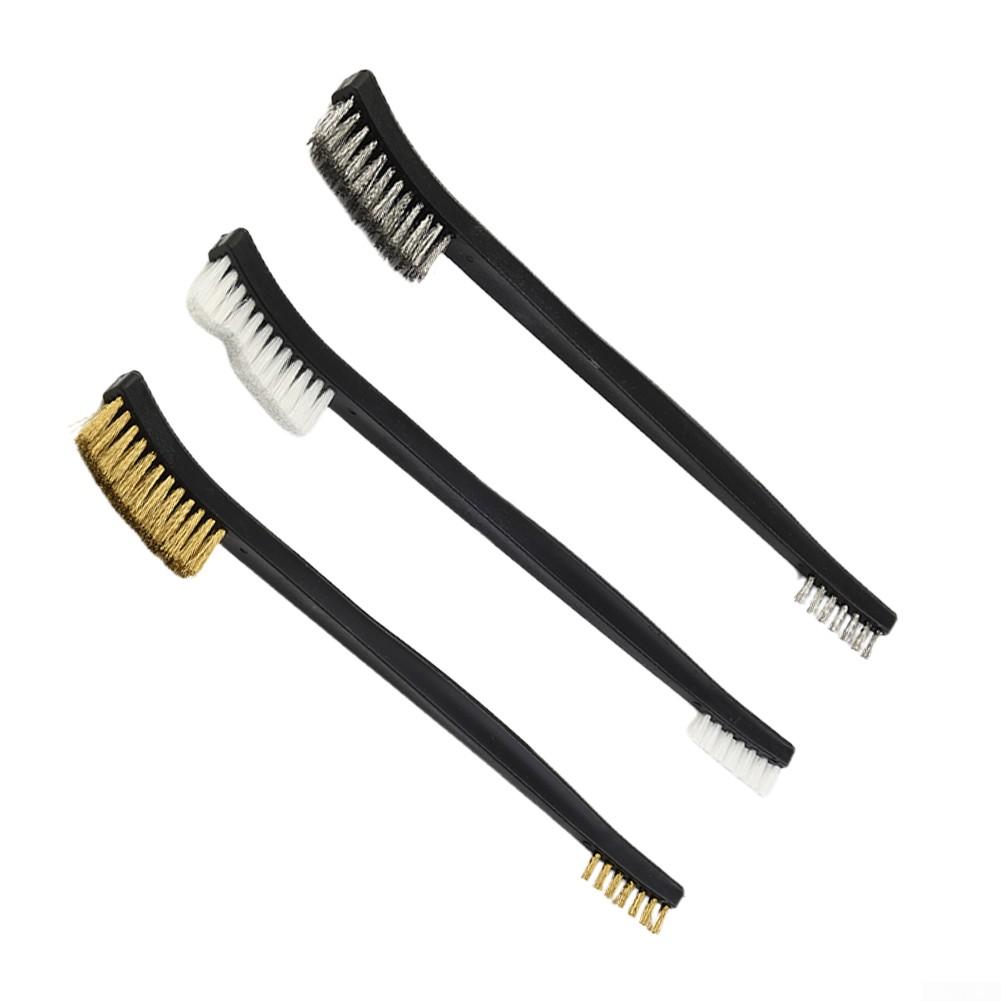 Wire Brushes Double Head Gold Nylon Stainless Steel