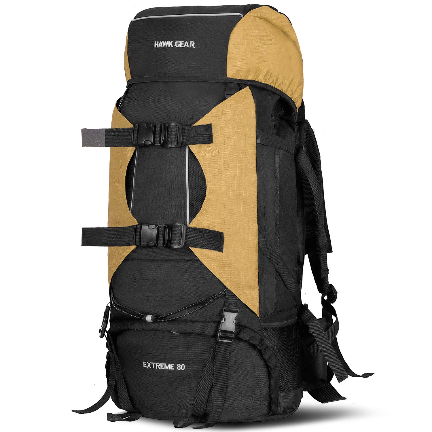 

Sports Backpack 80L Large Capacity Waterproof Outdoor Disaster Prevention Disaster Climbing Travel [World Online] [HAWK GEAR] (Coyote)