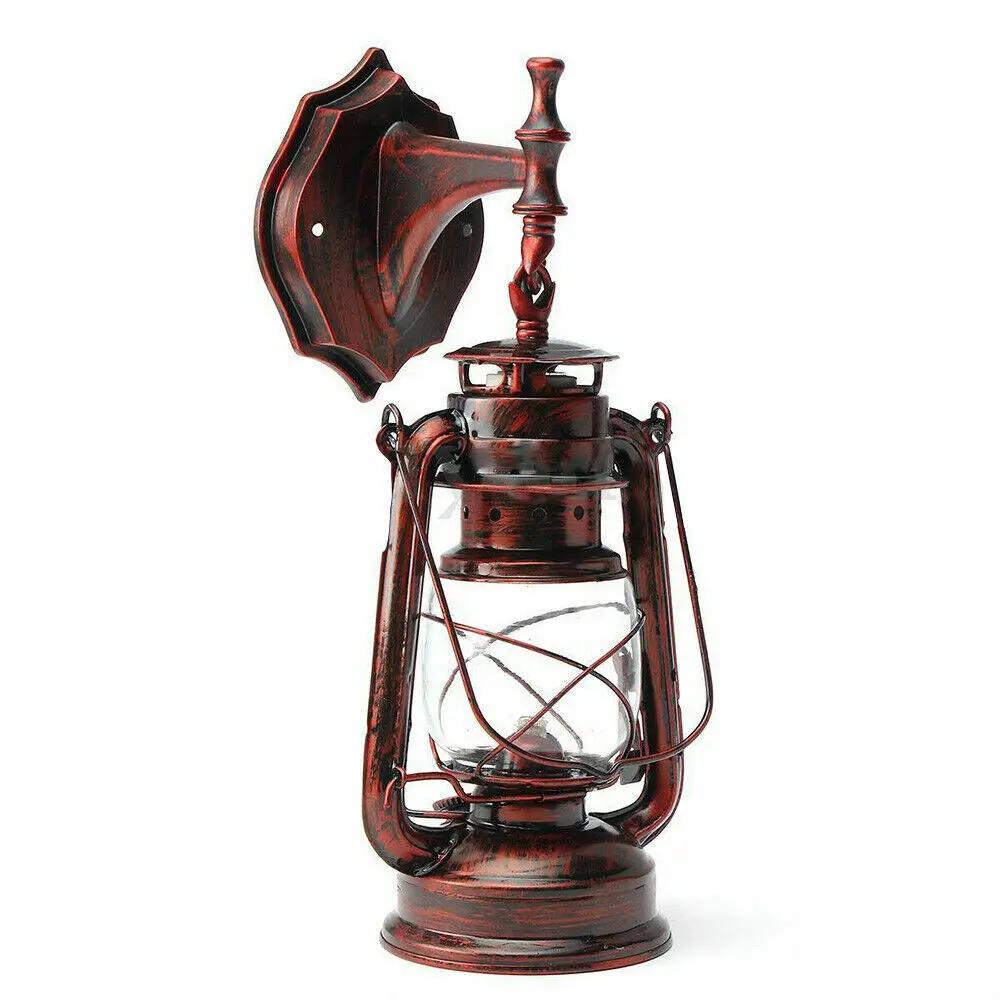 Vintage Country Rustic Indoor Outdoor Garden Petroleum Wall Sconce Lantern Lamp Retro Antique Style Light Fixture E27