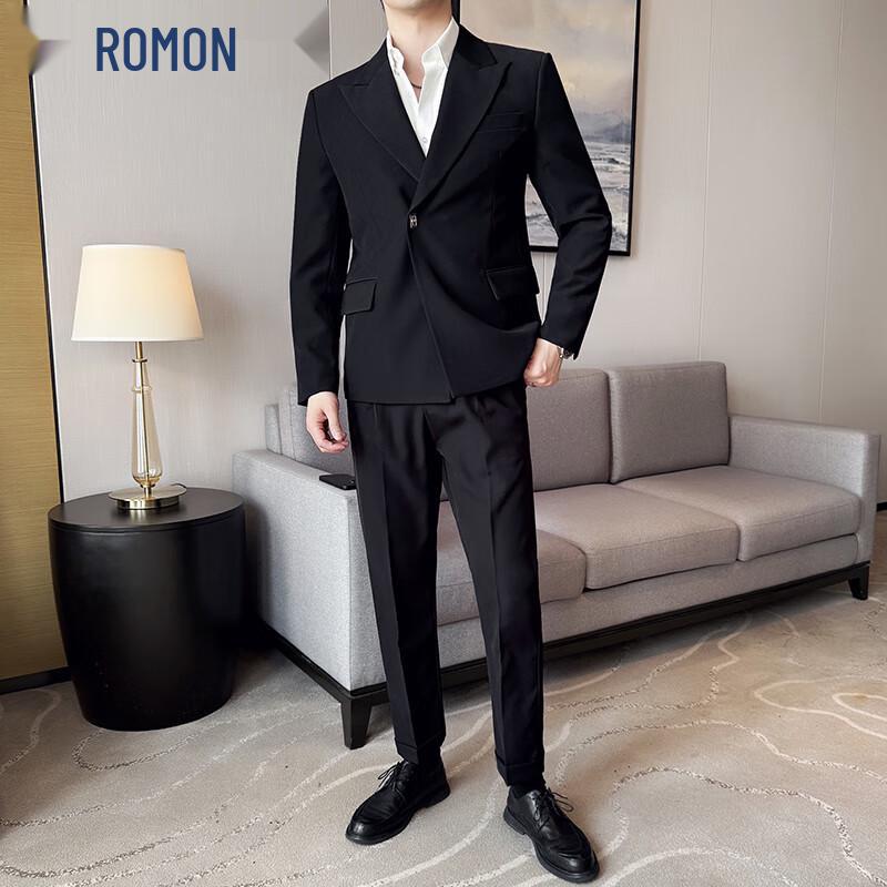 ROMON Men s Slim Fit Business Suit Set L