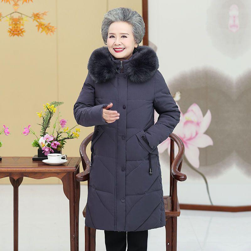 

Женская пуховая одежда для среднего и пожилого возраста, одежда с подкладкой для матери, средней длины, зимняя, большого размера, одежда для бабушки, утолщенная куртка с подкладкой XXXXL