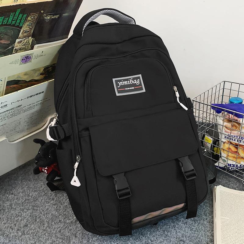 School Bag Men's College Students Middle School Students High Quality Fashion Girls Junior High School Students Solid Color Elementary School Students