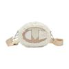 Furry Series Cute Big C-Logo Color Block Trendy Versatile Fabric Mini Shoulder Bag Round Crossbody Bag Unisex Bags U3DACPU22