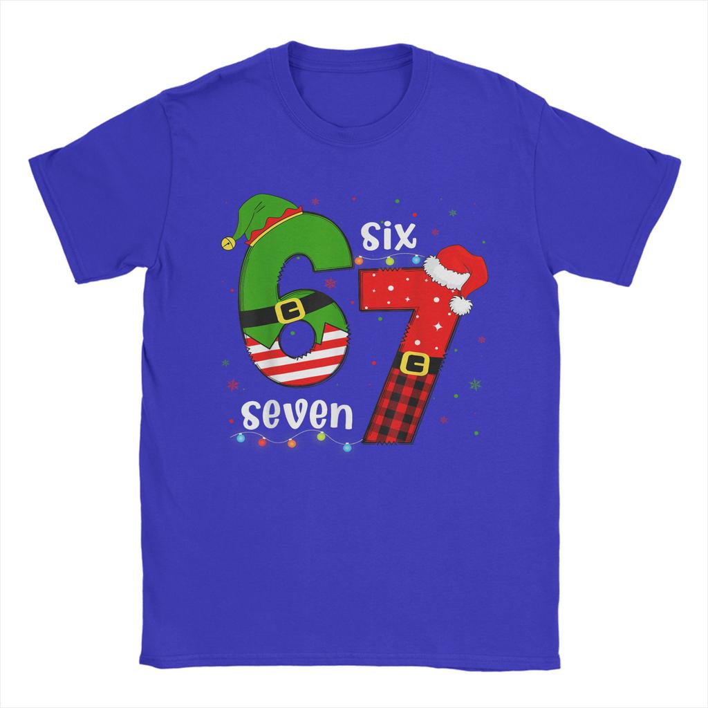 Funny 67 Six Seven Christmas Xmas 6 7 T-Shirt Summer Novelty T-Shirts Cotton O Neck Oversize Tees Short Sleeves Street Tshirt