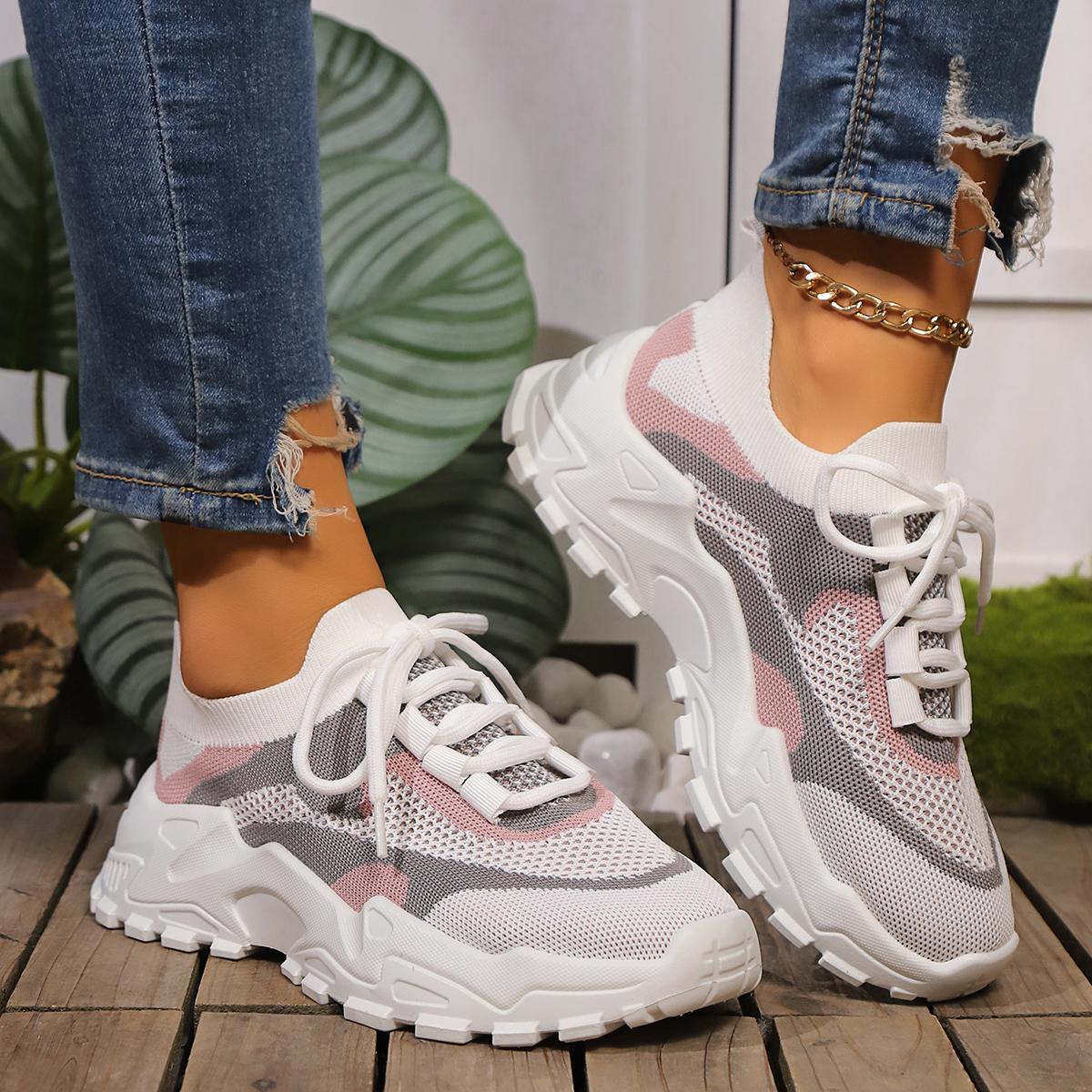 

Женские кроссовки, новые дышащие кроссовки для бега, женская легкая сетчатая спортивная обувь на воздушной подушке, женская обувь для тренировок на открытом воздухе со шнуровкой 35 бежевый