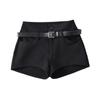 A Line Shorts Women Summer Hot Girls Slim Design High Waist Retro Basic Black All-match Trendy Casual Females