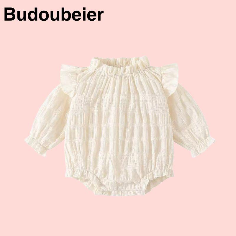 

Spring and Autumn Clothing for Girls, Princess Style, Korean Style, Super Cute and Fashionable, One-Piece Romper for Full Month and 100 Days Outings Beige 90 cm