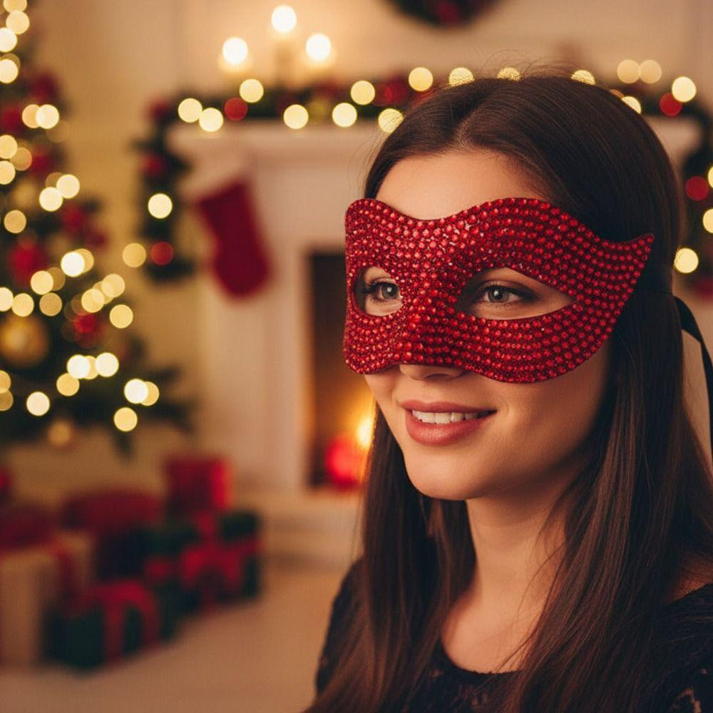 Shiny Acrylic Crystal Rhinestone Eye Mask Luxury Design Masquerade Mask  Halloween Carnivals