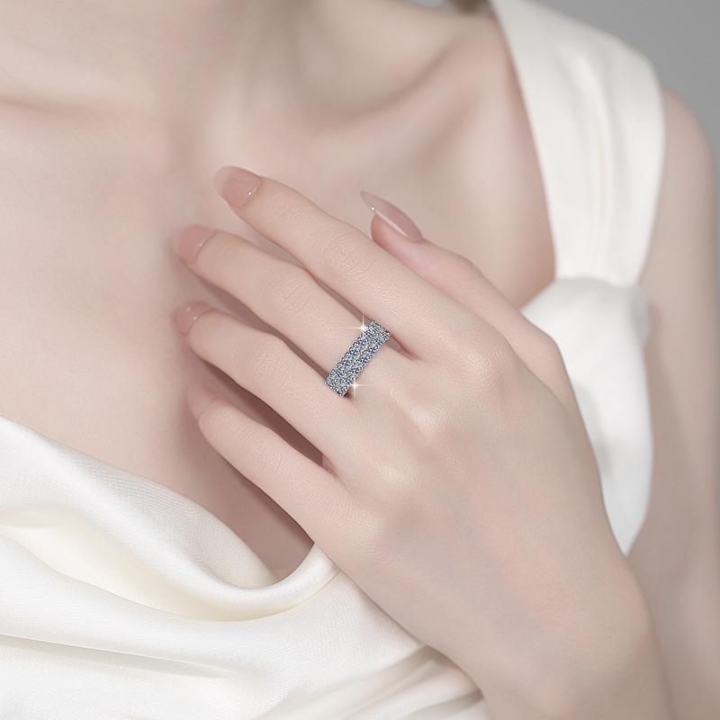 Elegant Vintage Cuban Moissanite Ring: S925 Sterling Silver