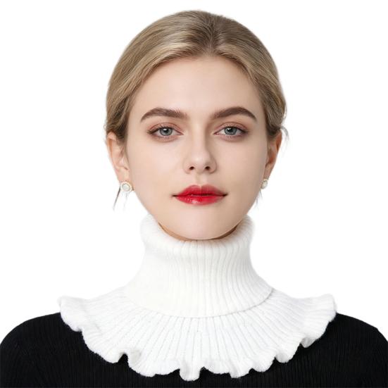 Fake Collar Scarf Detachable High Collar Solid Color Knitted Turtleneck Scarves Collar Insert Fashion