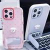 Adorable Pink Polka Dot Phone Case for Apple 17 Pro Max/15 Plus in Cute Puppy Design, Also Fits Blue iPhone 16