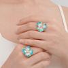 Dripping Oil Enamel Finger Ring Camellia Flower French Irregular Ring Flower Ring  Women