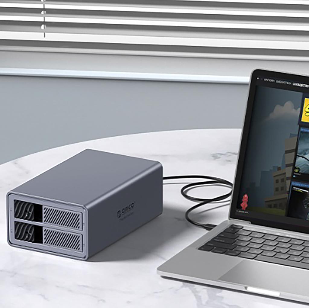 9828RU3 Festplattengehäuse mit RAID-Controller für 2 Laufwerke 2,5'' / 3,5'' SATA HDD / SSD - grau