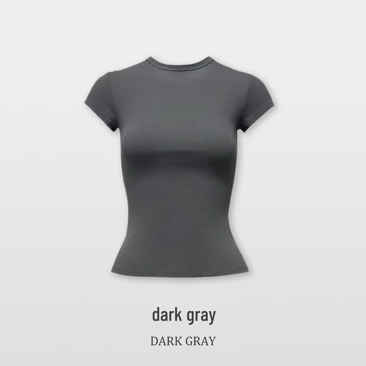 Korean Style Cinched Waist Mermaid Women s T-Shirt, 230G Spandex Yarn, Internet Celebrity INS Style Short Sleeve Large