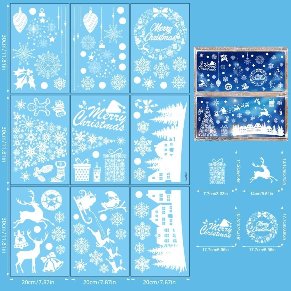 White Castle Christmas Window Sticker Self Adhesive Static Cling Decals Xmas Season