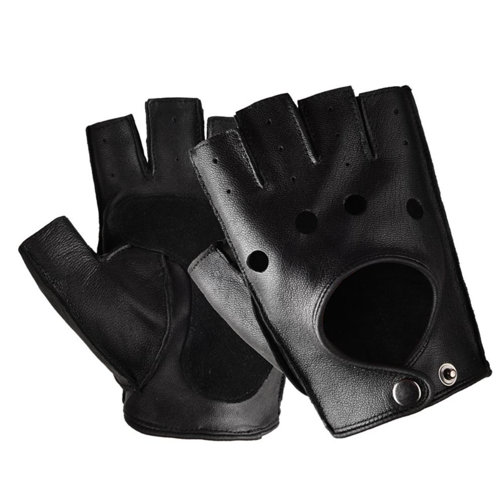Outdoor Sports Cowhide Gloves Anti Slip Half Finger Gloves New Men Gloves  Fitness Motorcycle