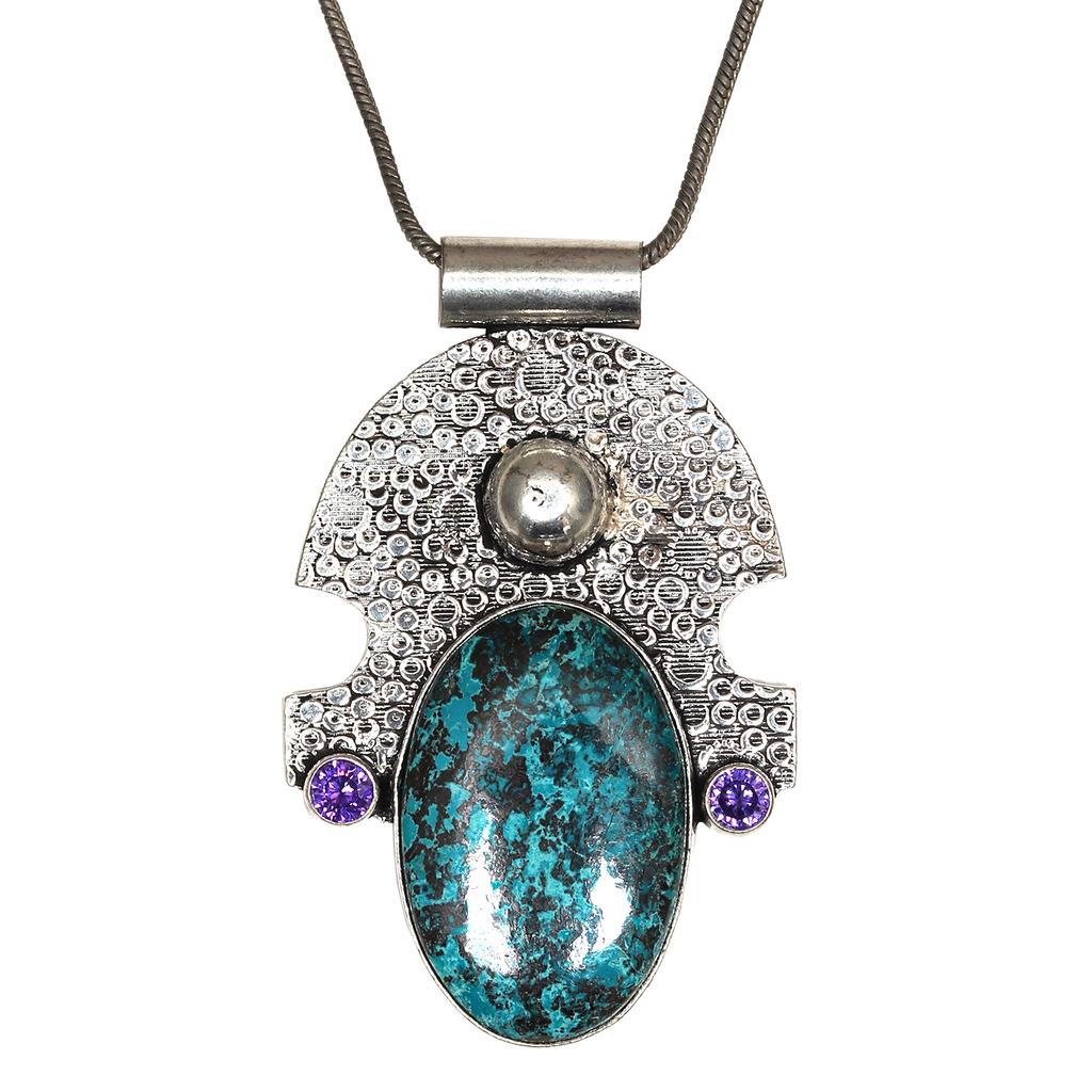 Azurite Necklace Malachite   Gifted Pendant Gemstone Jewelry