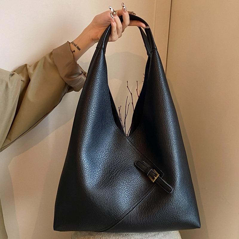 Einfarbige Achseltasche Damen Wintermode Tragetasche Ins Trend Einfach Retro Große Kapazität Einzelne Schulter PU-Tasche