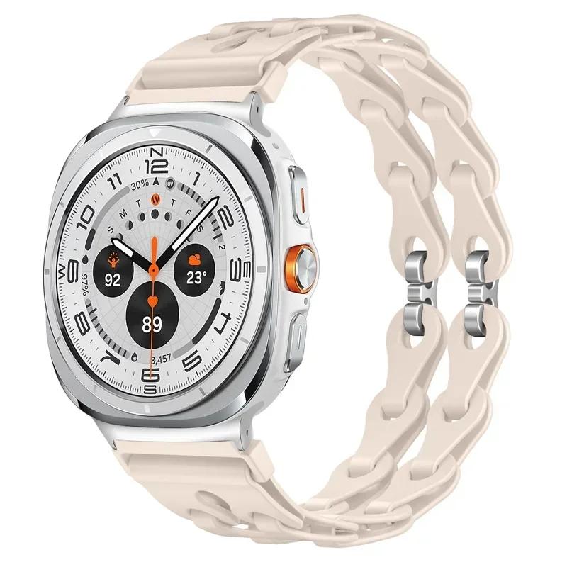 Silicone Chain Strap for Samsung Galaxy Watch 2025/7 Ultra 47mm Wristband Band Bracelet for Galaxy Watch ultra 2025 Watchband