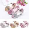 Småbarn Barn Jenter Perle Sommerfuglknute Crystal Single Princess Shoes Sandaler