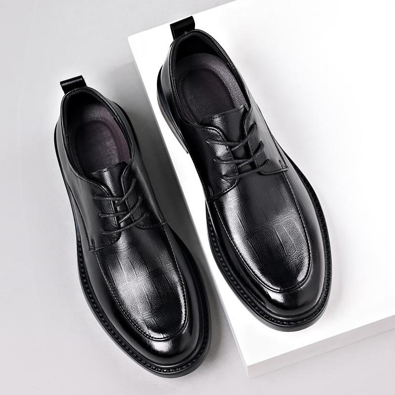 Pánské kožené boty, elegantní, britský styl, ležérní, jednoduché boty, hovězí kůže, černé, pánské svatební a ženichovské boty, moderní