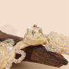 5pcs Glass Crystal Rose Handmade Frog Buttons, Luxury Decorative Buttons for Cheongsam Hanfu Formal Dress