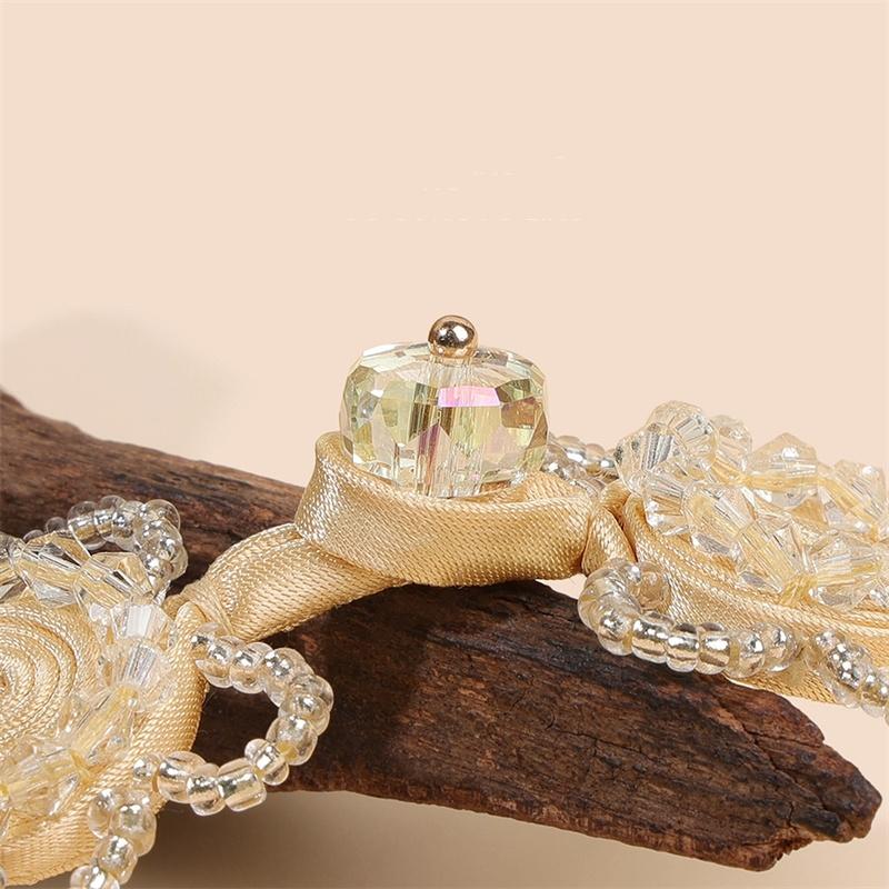 5pcs Glass Crystal Rose Handmade Frog Buttons, Luxury Decorative Buttons for Cheongsam Hanfu Formal Dress