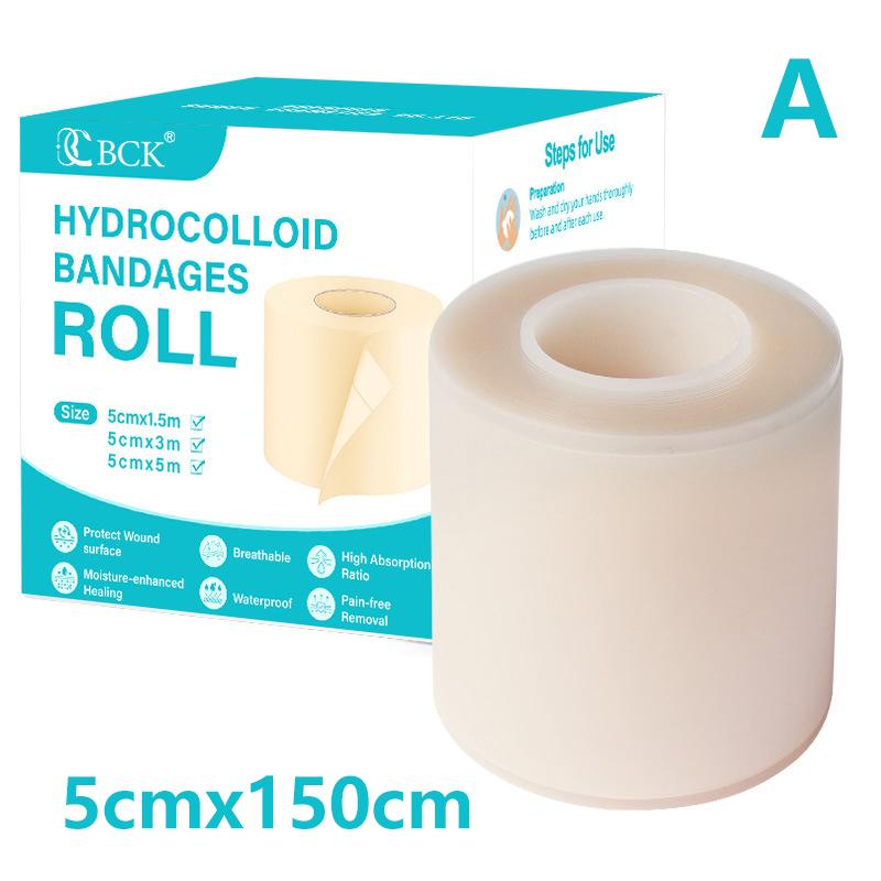

1 рулон гидроколлоидных пластырей для эффективного ухода за ранами, экстратонкая, мягкая, водонепроницаемая самоклеящаяся лента для покрытия шрамов 5cmx150cm
