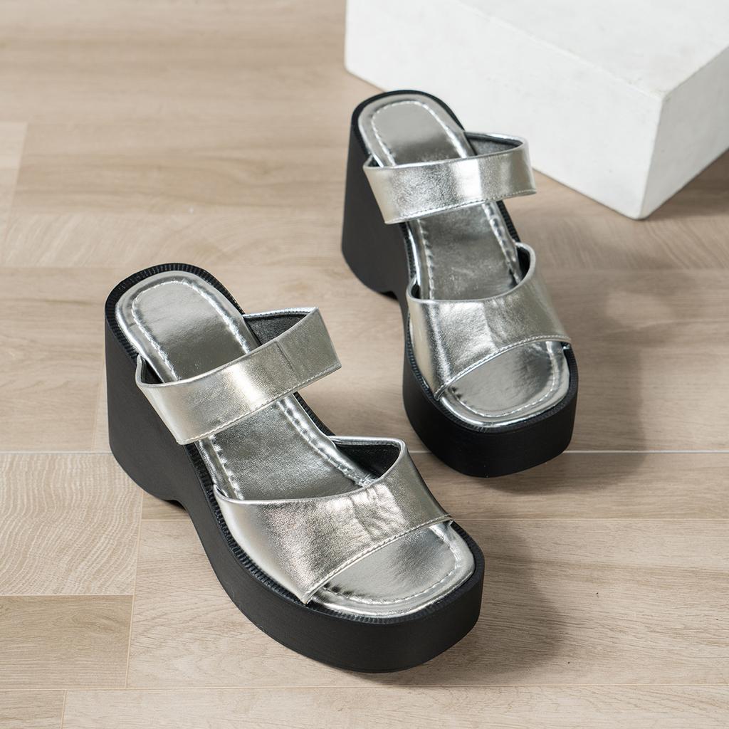 Dámské Pantofle na platformě Léto Nová móda Obuv na klínku Peep Toe pro ženy Ležérní Silné dno Plážové pantofle Dámské Zapatos